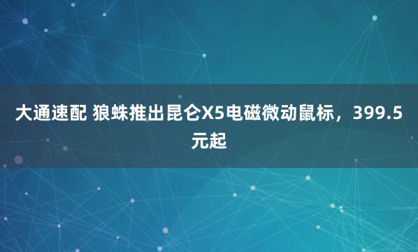 大通速配 狼蛛推出昆仑X5电磁微动鼠标，399.5元起